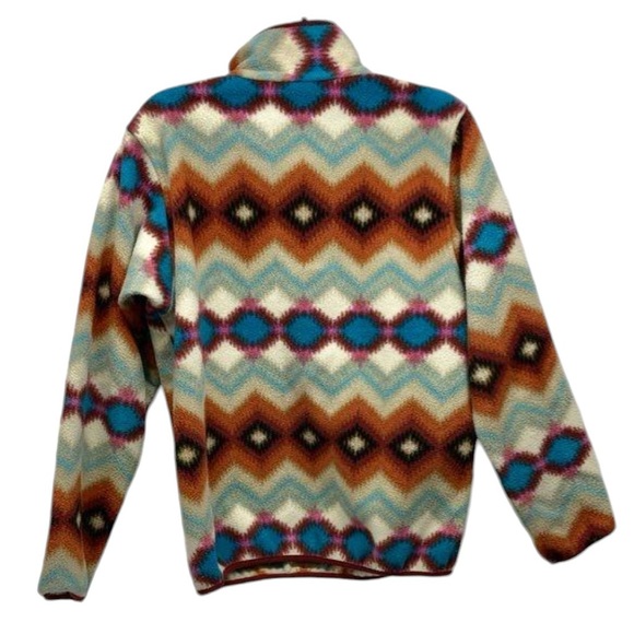Patagonia Synchilla Snap T Fleece Pullover Timber Twist Aztec Outdoor Women M - Picture 2 of 5